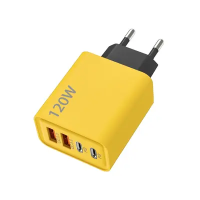 120W Fast Charger Head, Dual TYPE-C + Dual USB, UK and US Standard - 8
