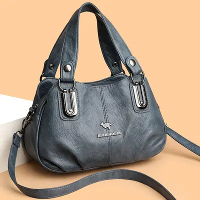 Large Capacity Soft Leather Crossbody Bag for Middle-Aged Women - 11
