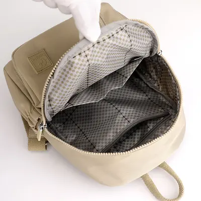Lightweight Solid Color Textured Backpack, Women's Backpack for Outdoor Travel and Commuti - 5