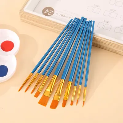 10-Piece Nylon Hair Oil Paint Brush Set