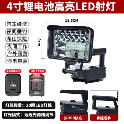 Akku-Arbeitsleuchte mit Notlicht und Handy-Ladefunktion - 12