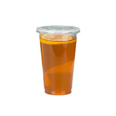 Disposable PET Plastic Cups with Lids for Coffee and Cold Drinks