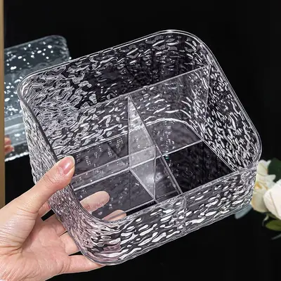 Transparent acrylic makeup and skincare organizer