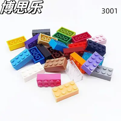 LEGO 3001 Uyumlu Kalın Tuğla Yapı Taşları, 2x4 Delikli, Küçük Parça - 1