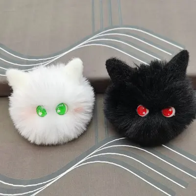 Hot selling in stock cat plush toy keychain long-haired multicolor optional bag keychain clothing accessory.