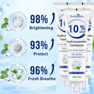 %10 Nano Hidroksiapatit Diş Macunu, Florürsüz, Nane Aromalı