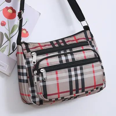 Middle-Aged Women's Oxford Fabric Crossbody Bag, Lightweight, Multi-Layer - 13