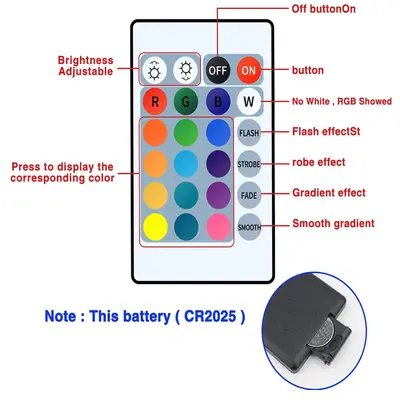 5Vled16 Lampenfassung Bluetooth 24 Tasten 3535 selbstklebend RGB Farbwechsel Schlafzimmer Kleiderschrank Heimdekoration LED-Streifen