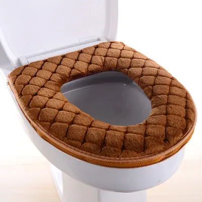 Plüsch-Toilettensitzbezug, waschbar und verdickt - 10