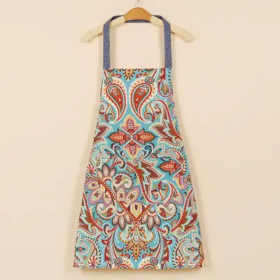 Ethnic Style Kitchen Apron, Stain and Oil Resistant Cotton, Unisex - 12