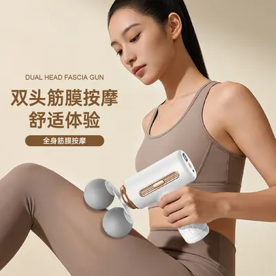 跨境筋膜枪家用全身肌肉按摩器小型无线便携式肩颈数显振动按摩枪