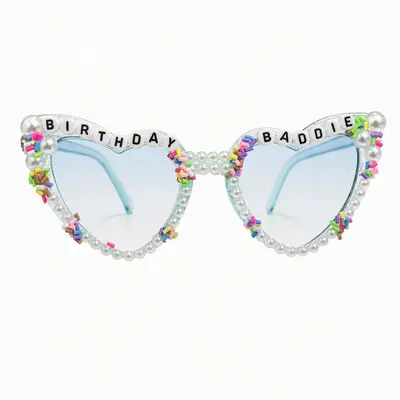 Birthday Sunglasses with Pearl Heart Frames - 11
