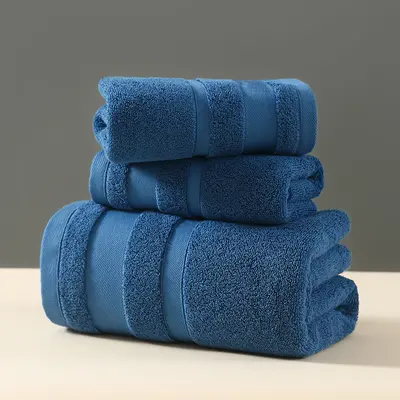 Pamuklu banyo havlusu seti 3 parça yumuşak emici havlu banyo mutfak el havlusu ihracat sınır ötesi havlu seti - 10