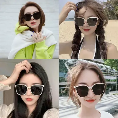 Black-Frame UV-Protection Unisex Sunglasses - 1