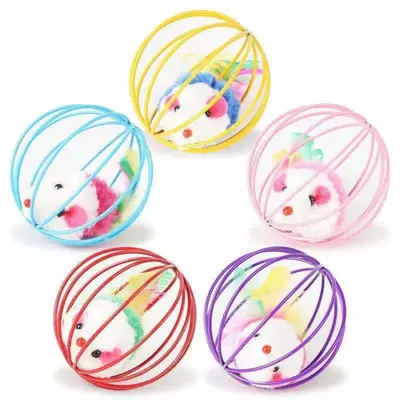 Plush Colorful Mouse Cat Toy, Self-Play - 6
