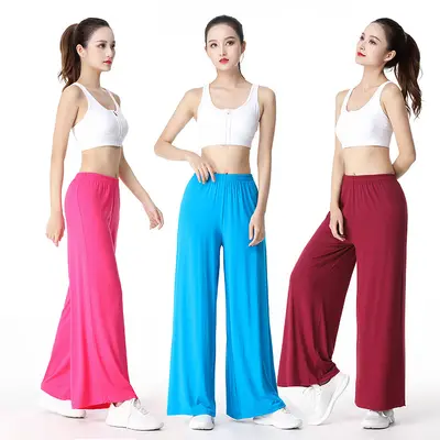 Modal-Yogahose mit weitem Bein, atmungsaktiv, Plus Size