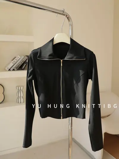 Women's Fitness Jacket, Ribbed Stand Collar, Quick-Dry - 10