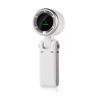 Yüksek hızlı turbo fanlı el tipi mini vantilatör, dijital ekranlı, boyun askılı, katlanabi - 7