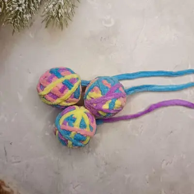 Cat Toy Chew-Resistant Wool Yarn Rolling Ball for Self-Play - 9