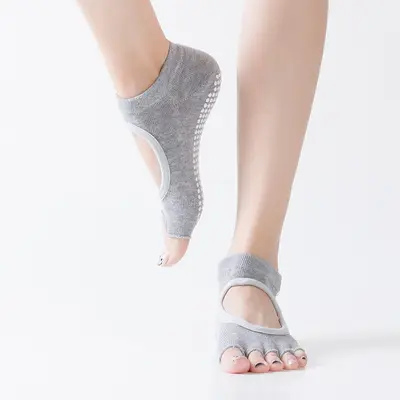 [Tükenmezden doğrudan üreticiden] Yoga çorapları kadınlar için noktalı beş parmaklı çoraplar kaymaz Pilates spor yoga bölünmüş parmaklı spor çorapları