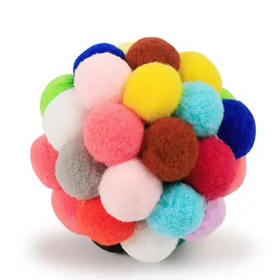 Colorful Sound Plush Ball Jingle Ball Interactive Cat Toy Wholesale