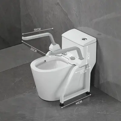 Foldable Toilet Grab Bar for Elderly with Support Rack - 12