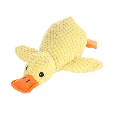 Plush Dog Toy Yellow Duck, Bite-Resistant, Squeaky - 5