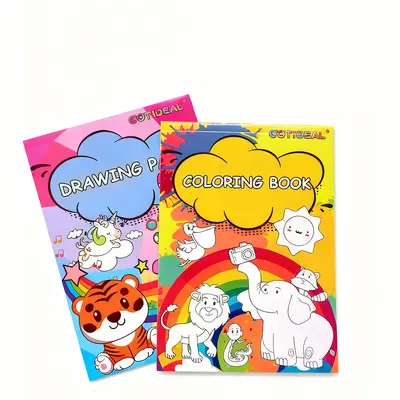 Children's Cartoon Animal Drawing and Coloring Exercise Book - 2