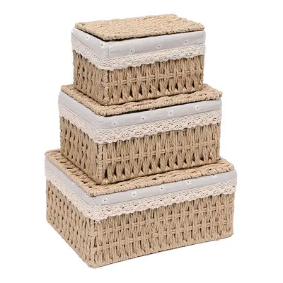Rattan dokuma depolama sepeti salon masası - 7