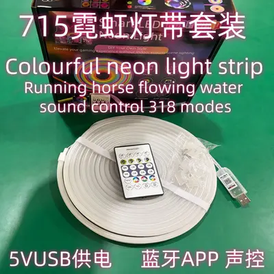 5V612 Symphony Neon flexibles Lichtband RGBIC fließendes Wasser 24-Tasten Bluetooth Soundgesteuerte LED-Set