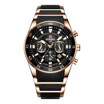 REWARD81011 Men's Multifunction Sport Watch with Calendar and Steel Strap