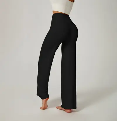 YEO tarzı günlük kadın pantolonu, düz paça, ilkbahar yaz geniş paça yoga pantolonu - 12