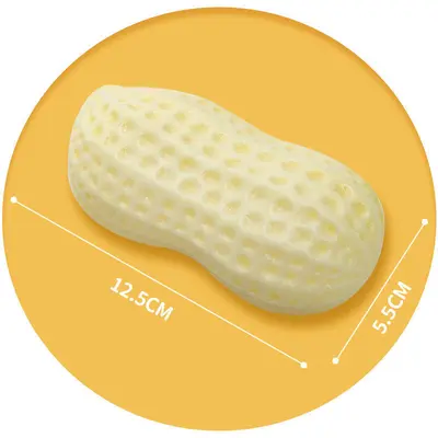 Durable squeaky dog chew toy, peanut shape, for large and small dogs - 6