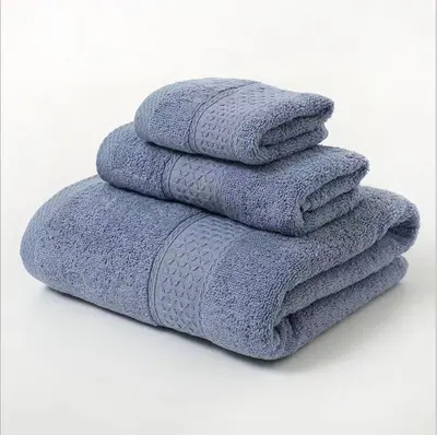 Badetuch-Set, dreiteilig, 100% reine Baumwolle - 7