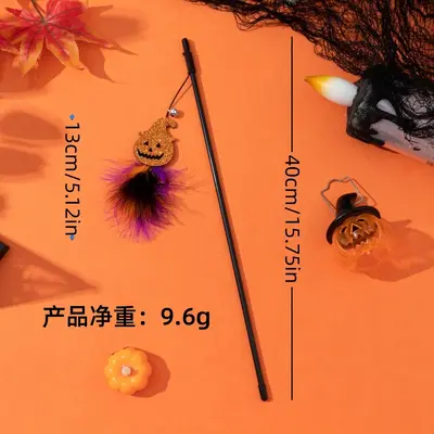 Halloween-Katzenangel mit Federspielzeug - 7