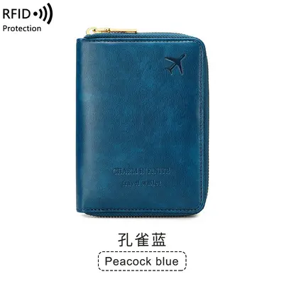 RFID Korumalı Pasaport Çantası, Fermuarlı - 12