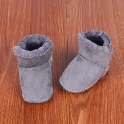 Babyschuhe mit Fellfutter Winter weiche Sohle rutschfest Kinderschuhe - 8
