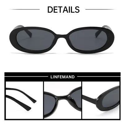 3-Pack Oval Frame Sunglasses for Women, Retro Style - 5