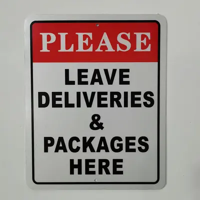 Stainless Steel Screen-Printed Sign, Aluminum Reflective English Warning Sign