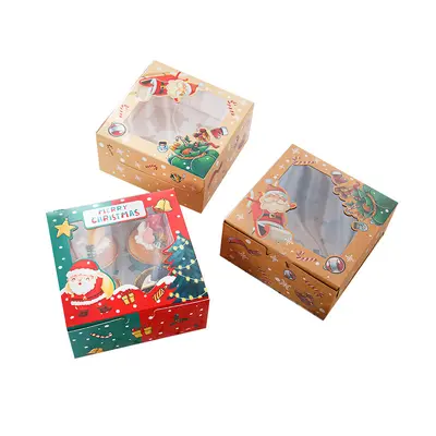 Weihnachts-Kuchenverpackungsbox für Muffins, 4, 6 oder 12 Stück - 6