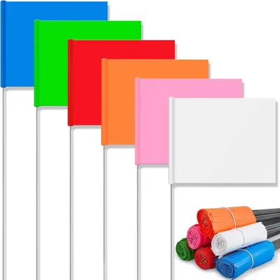 Customizable Colored PVC Signal Marker Flags with Wire