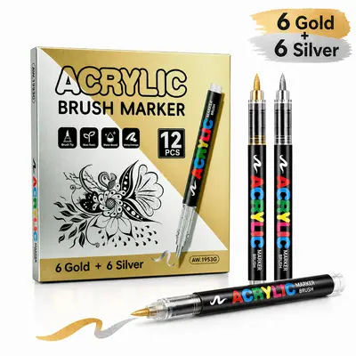 240 renkli akrilik marker seti, yumuşak uç - 9
