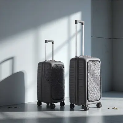 Impact-Resistant Trolley Suitcase with Zipper and Combination Lock