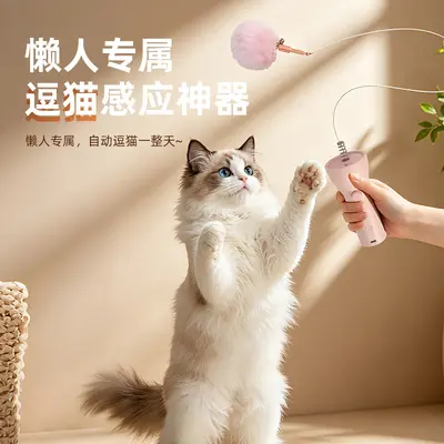 电动钓猫器一键发射枪可回收带激光充电款懒人电动逗猫棒猫咪玩具 - 3