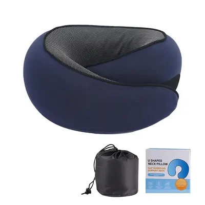 Cross-border best-selling U-shaped neck pillow, essential for travel, memory foam airplane headrest, ergonomic travel neck pillow for office use - 12