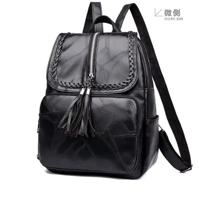 Koreanischer Damen-Rucksack, mit Quaste, großes Fassungsvermögen