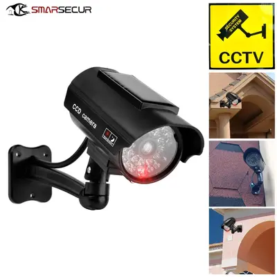 Solar fake security camera with LED light - 3