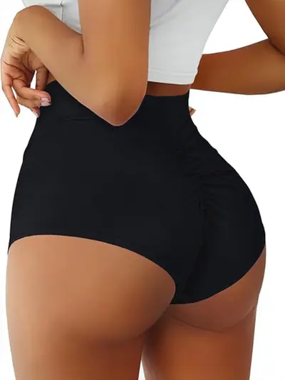Damen-Yoga-Shorts, hohe Taille, Po-Lift, V-Rücken