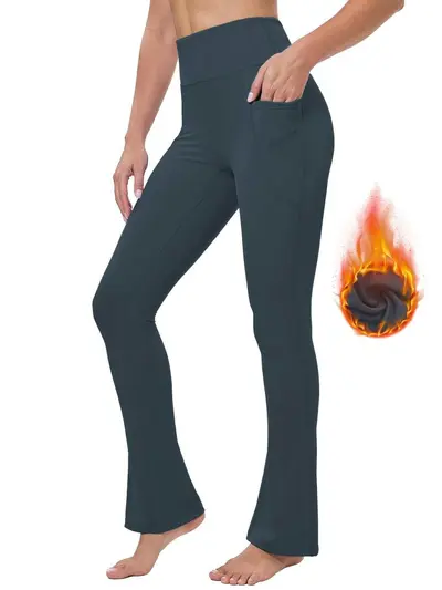 Kadın Yoga Pantolonu, Yüksek Bel, Tüylü Polar, Şekillendirici - 8