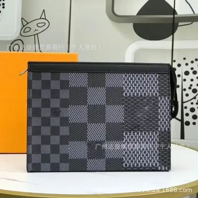 Erkek El Çantası Büyük Hacim Klasik Ekose Desen İş ve Günlük Kullanım - 6